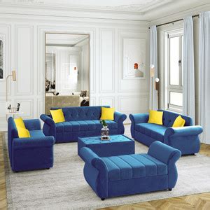 Bharat Lifestyle Alina Fabric 3 + 2 + 2 + 1 Sofa Set Price in India ...