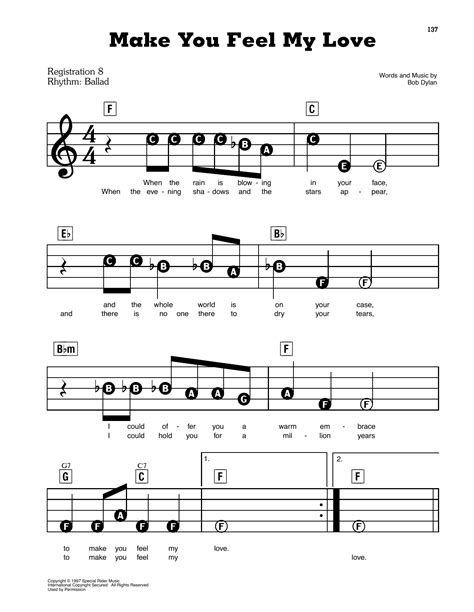 Make You Feel My Love Piano Chords