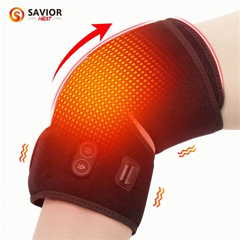 Savior Heat 2PCS Heated Knee Brace for Pain Relief Wireless Electric ...