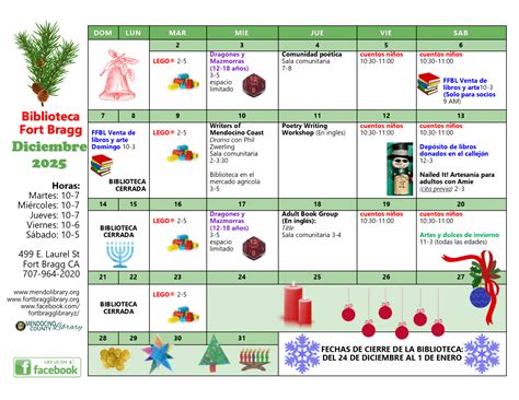 December 2025 Calendar of Events - Fort Bragg Library