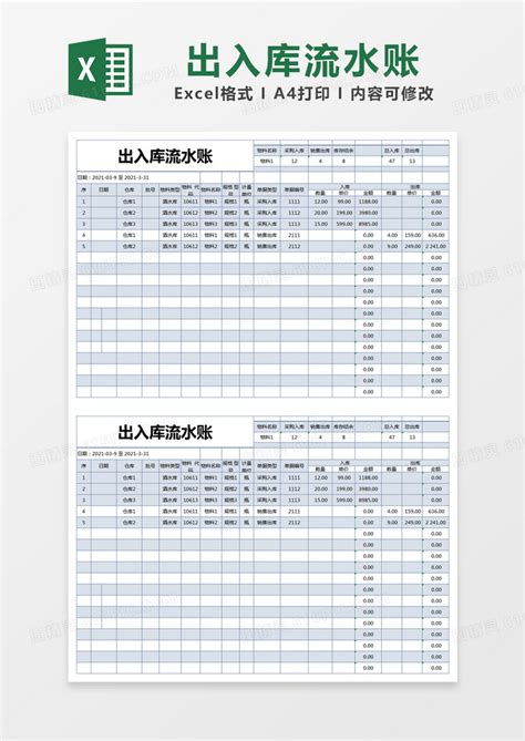 简约公司财务收支流水账登记表模版Excel模板下载_熊猫办公