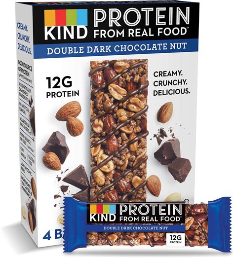 Amazon.com : KIND Protein Bars, Double Dark Chocolate Nut, Gluten Free, 12g Protein,1.76oz, 12 ...