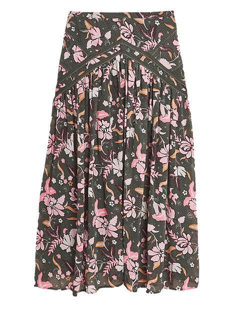 Buy Floral Lace Detail Midaxi A-Line Skirt at Marks & Spencer