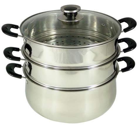 CONCORD Stainless Steel 3 Tier Steamer Steam Pot Cookware 26cm ...