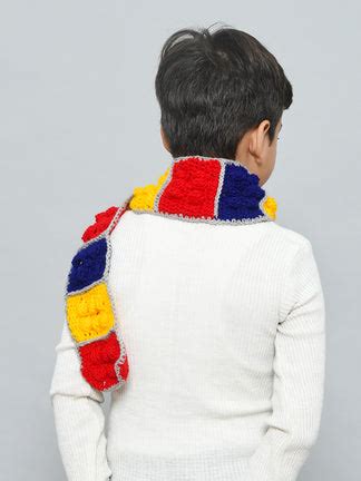 Red & White Handmade Woollen Muffler For Kids – FunKrafts Shop