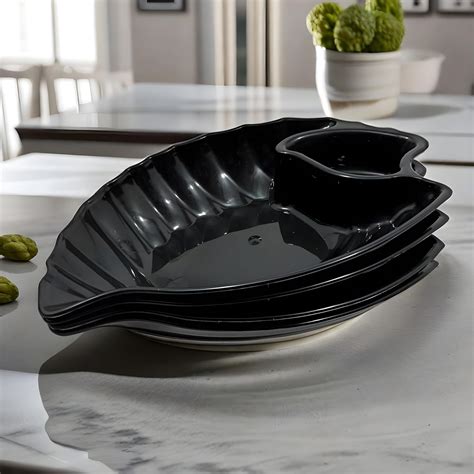 Buy Inpro (Pack of 4 Snack Platters in Black Color-Perfect for Kitchen ...