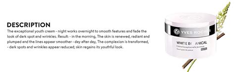 Yves Rocher White Botanical Exceptional Youth Cream Night : Amazon.in ...