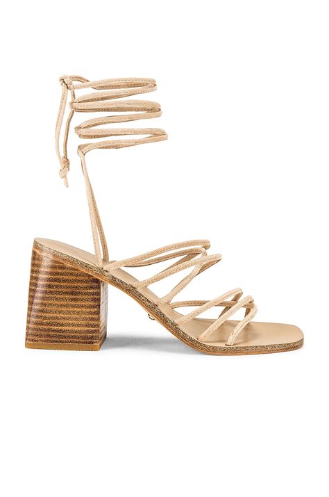 RAYE Cross Sandal in Nude Suede | REVOLVE