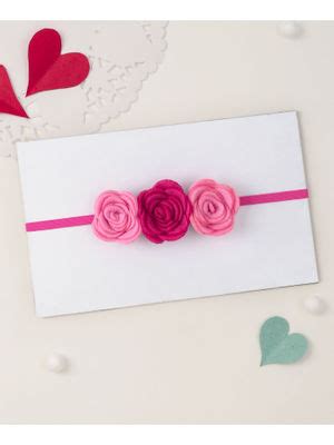 Buy KNOTTY RIBBONS Felt Three Rose Headband - Pink Online