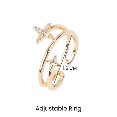 Twinkling Studded Star Gold Ring | Salty – Salty Accessories
