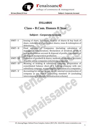 Corporate Ac 2020copy - This short notes will enable students to learn ...