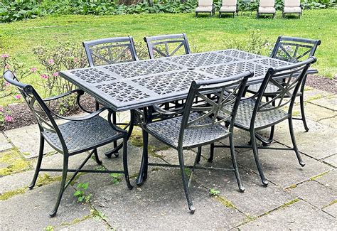Smith & Hawken Aluminum Outdoor Dinning Set - Table And Chairs #19812 ...
