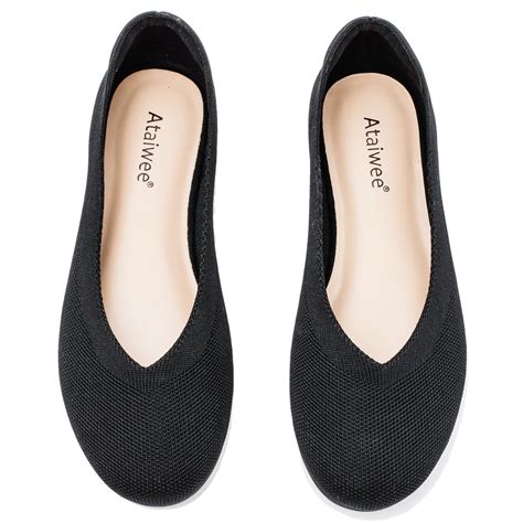 Ataiwee Women's Wide Width Flat Shoes，Plus Size Round Toe Slip on Wide Ballet Shoes. - Walmart.com
