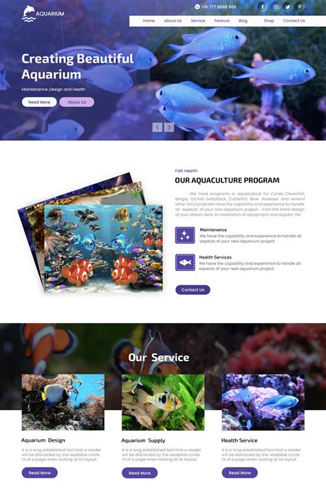 Free Fish Aquarium WordPress Theme