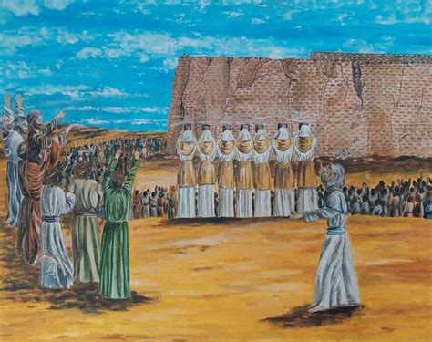 Walls Of Jericho, Christian Art, Painting, Catholic Art, Painting Art ...