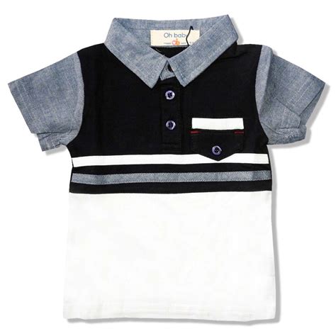 Polo Shirt "Pocket" - Navy/White/Grey - ohbaby