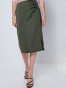Price History of Cover Story Solid Straight Midi Skirt