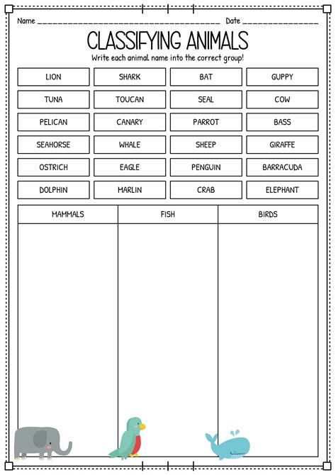 Animal Classification Worksheet 的图像结果