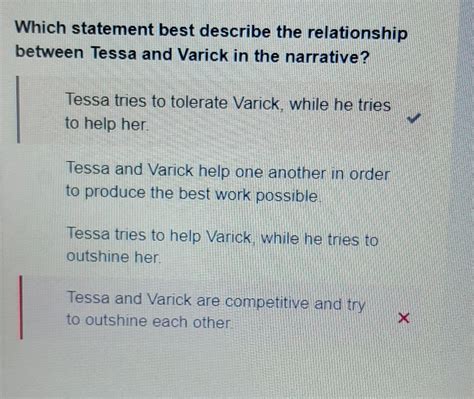 Which statement best describes the relationship between Tessa and ...