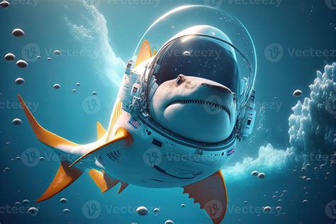 shark as astronaut spaceship in space illustration 23913943 Stock Photo ...