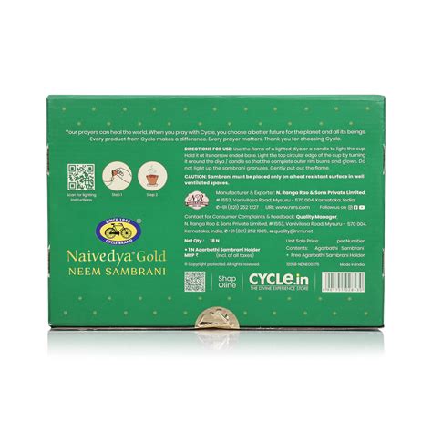 Naivedya Gold Neem Sambrani Cups (18 pcs + Holder) – Cycle.in