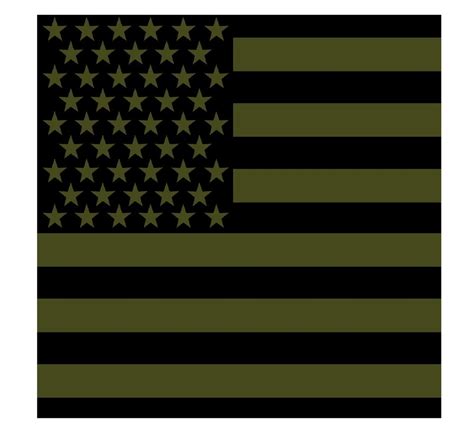 Olive Drab USA Flag Bandana - 22" Green & Black Cotton American Flag B ...