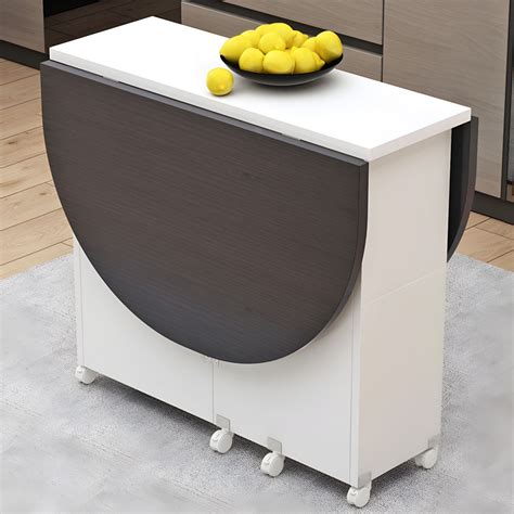 Modern Manufactured Wood Foldable Storage Top Dining Table with Movable ...