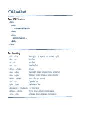 Image result for HTML Structure Cheat Sheet