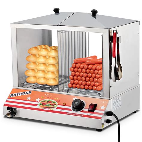 Commercial Hot Dog Steamer Machine, 36L/38QT Electric Hot Dog Steamer ...
