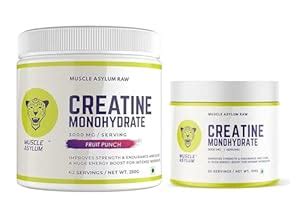 Muscle Asylum Creatine Powder Fruit Punch (62 Servings) & Creatine ...