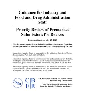 Fillable Online fda Guidance for Industry and FDA Staff: Expedited ...