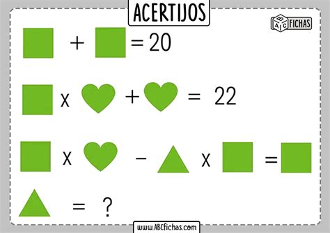 Acertijos Matemáticos Fáciles Para Niños | PARA IMPRIMIR
