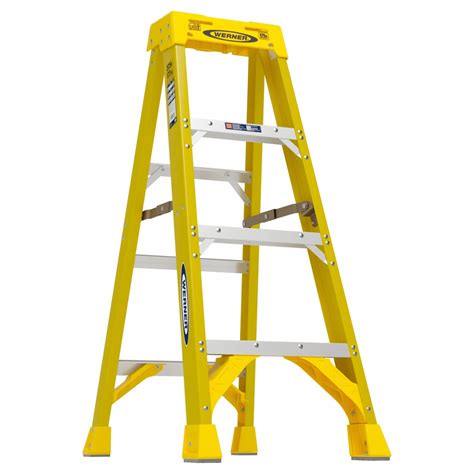 WERNER, 4 ft Ladder Size, Fiberglass, Stepladder - 29JV18|6304 - Grainger
