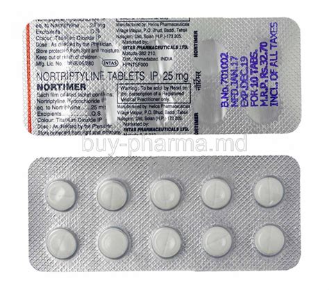 Buy Nortriptyline 25mg (Generic Pamelor) 30'S Tablet Online