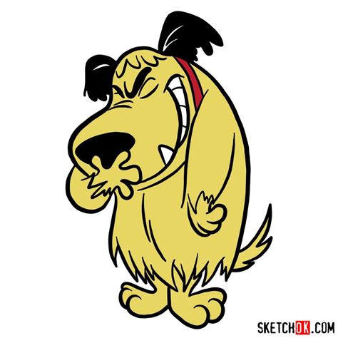 How to draw laughing Muttley - Sketchok Easy Drawing Guides