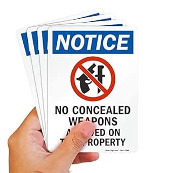 SmartSign “Notice - No Concealed Weapons Allowed On This Property ...
