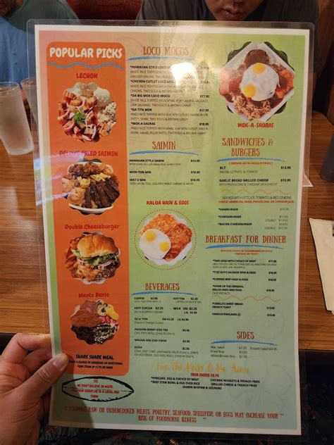 Menu at Hawaiian Style Cafe Hilo, Hilo, 681 Manono St