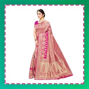 Sidhidata Textile Women's Kanjivaram Banarasi Jacquard Silk Saree With ...