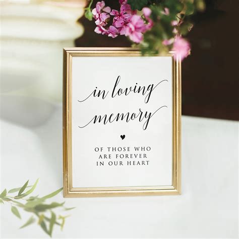 Minimal Wedding Memorial Sign, in Loving Memory Wedding Sign,memorial Candle Sign, Memory ...