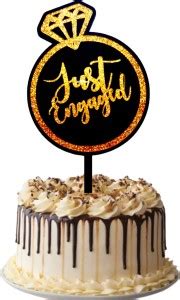 Party Decorz Just Engaged 5 Inch Double Acrylic Cake Topper Price in ...