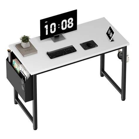Lufeiya Computer Desk White Writing Table for Small Spaces Home Office ...