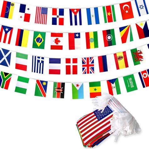 Amazon.com: TSMD 226 Different Countries International Flags Banner, 235 Feet Long, 224 ...