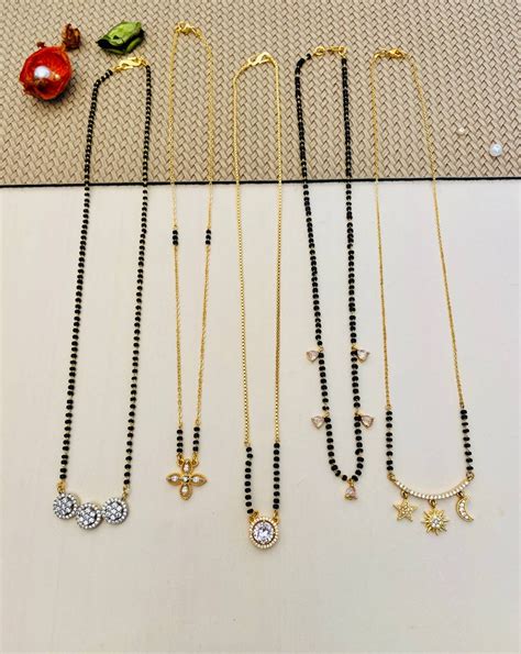 Mesmerising Gold Plated American Diamond Mangalsutras – Abdesignsjewellery