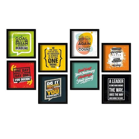 PAPER PLANE DESIGN Framed Quotes Poster Set of 8 for Office Walls ...