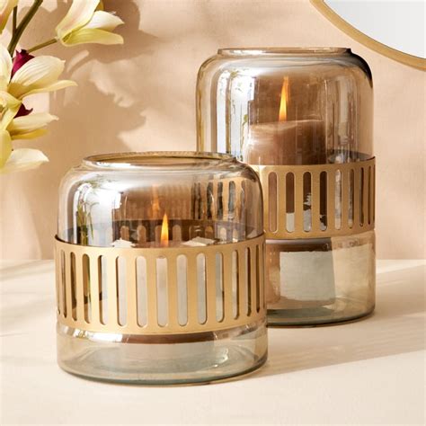 Buy Leon Otto Glass Hurricane Candle Holder from Home Centre at just ...