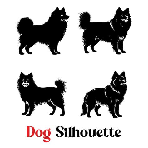 Black_silhouette_of_an_american_eskimo_dog_eps | Premium AI-generated ...