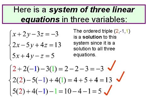 Image result for Solving System of Linear Equations in Three Variables