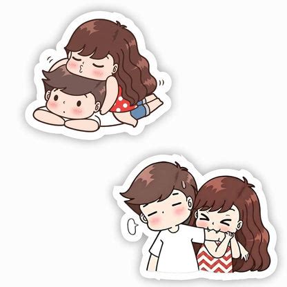 Cute Couple MDF Wooden Fridge Magnet | Romantic Cartoon Love Design ...