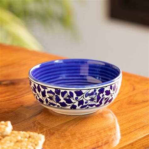 Buy ExclusiveLane 'Badamwari Bagheecha-2' Handpainted Ceramic Serving ...