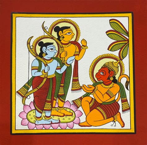 Buy Lord Rama and Lakshman with Lord Hanuman in Phad painting Online
